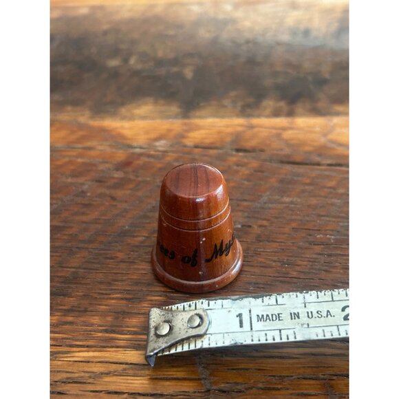 Trees Of Mystery Wooden Thimble Vintage Collectible Souvenir - Picture 3 of 4